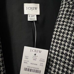 J.Crew Black and White Patterned Metallic threading Blazer